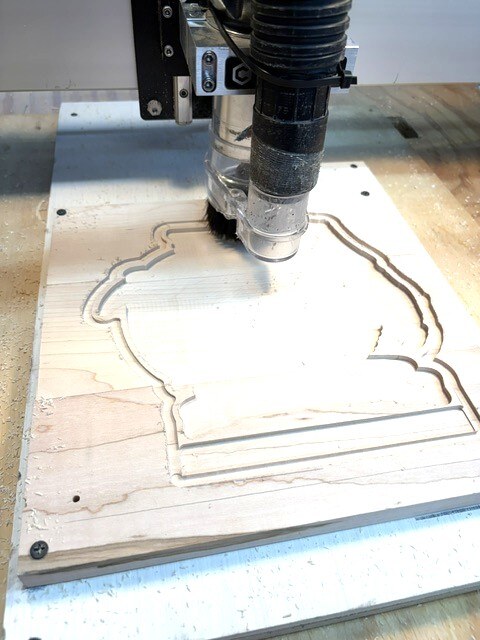 CNC fabrication in progress in the workshop