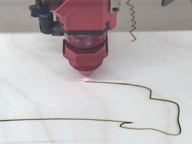 Laser engraving work in progress
